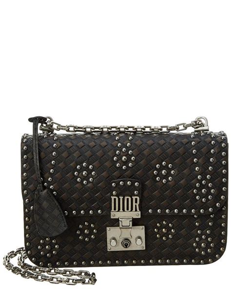 dior black studded bag|dior black bull leather bag.